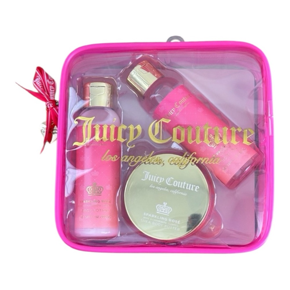 Juicy Couture Body Oil Lotion Butter Skincare Sparkling Rose Scented Set of 3